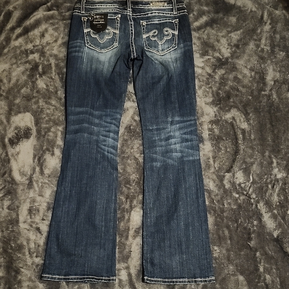 Express Dark Blue Flare Jeans